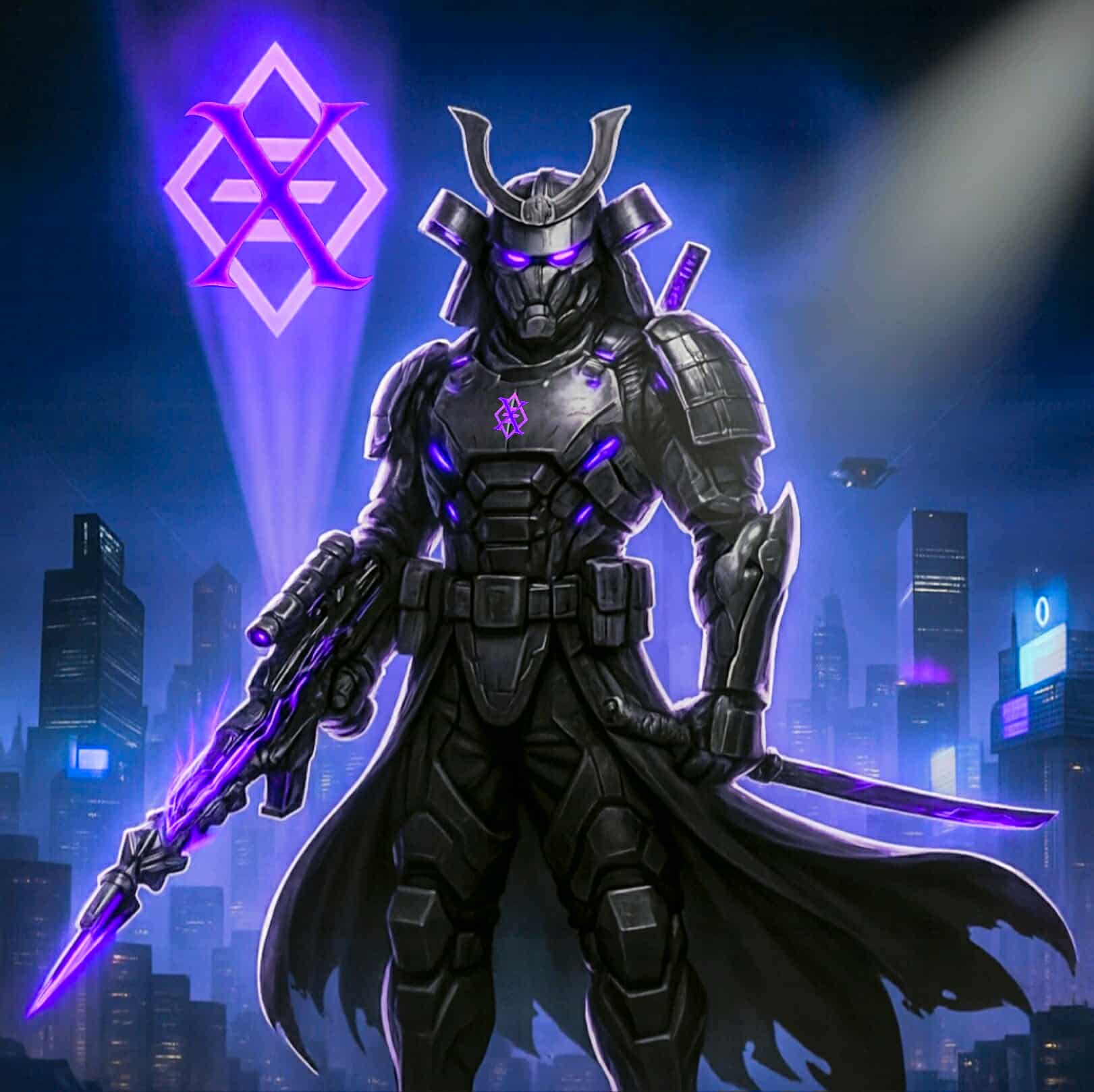 SamuraiX cyber samurai armored character